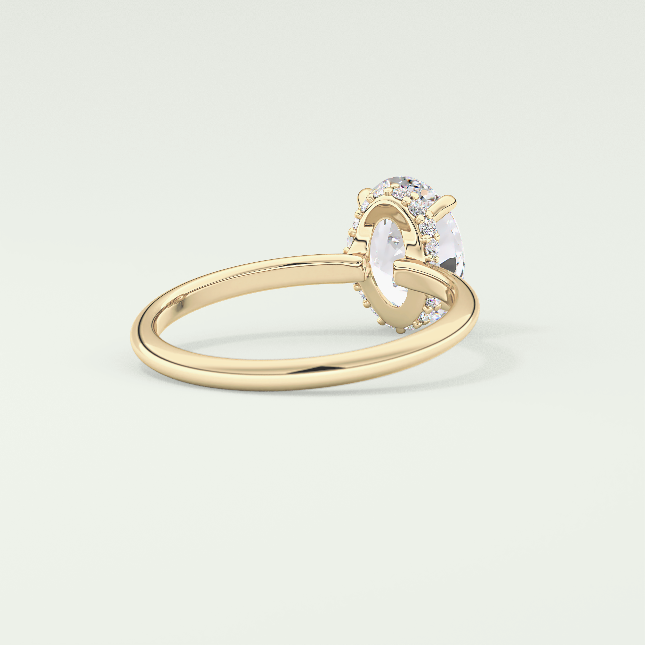 2.0 CT Oval Cut Hidden Halo Lab-Grown Diamond Engagement Ring 2