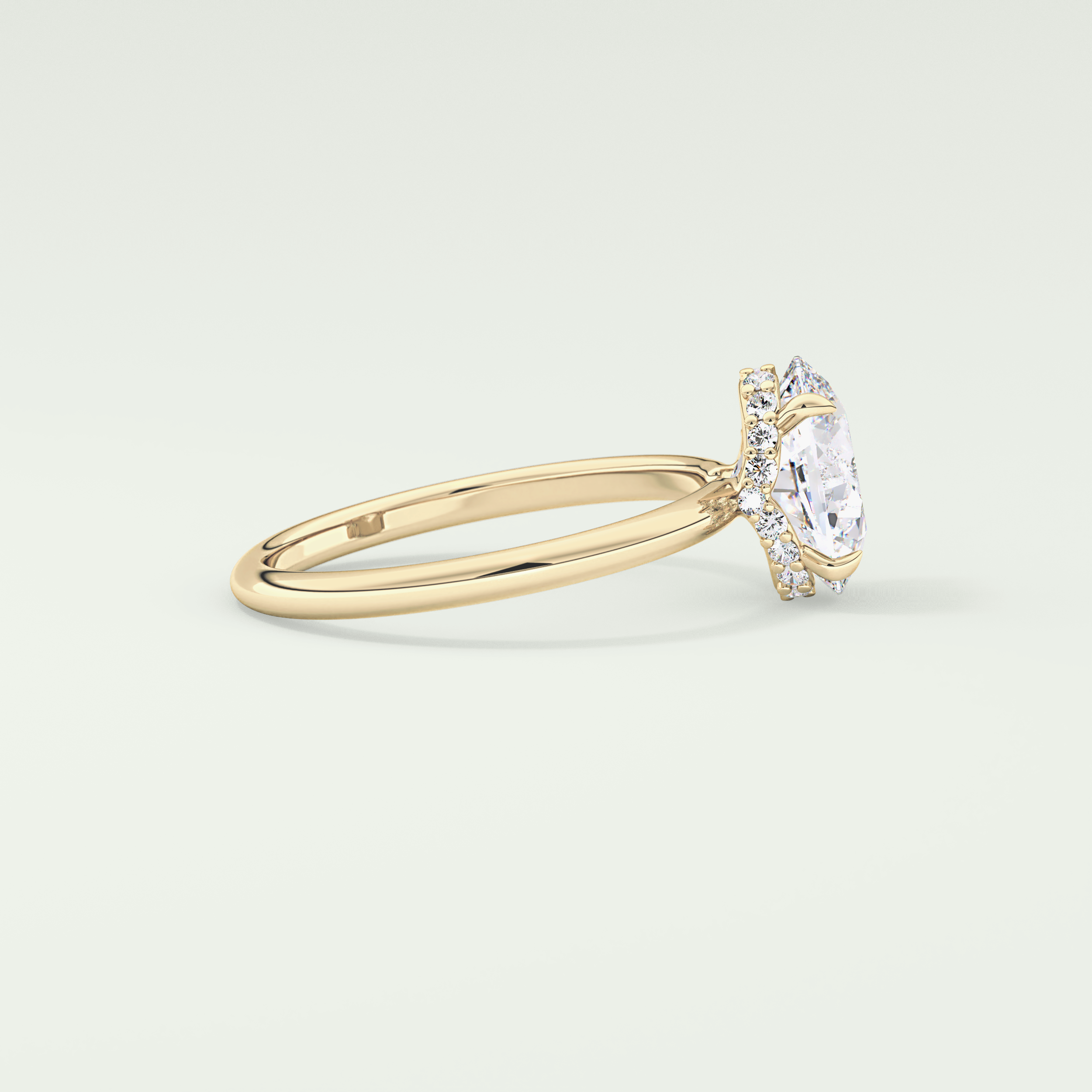 2.0 CT Oval Cut Hidden Halo Lab-Grown Diamond Engagement Ring 3