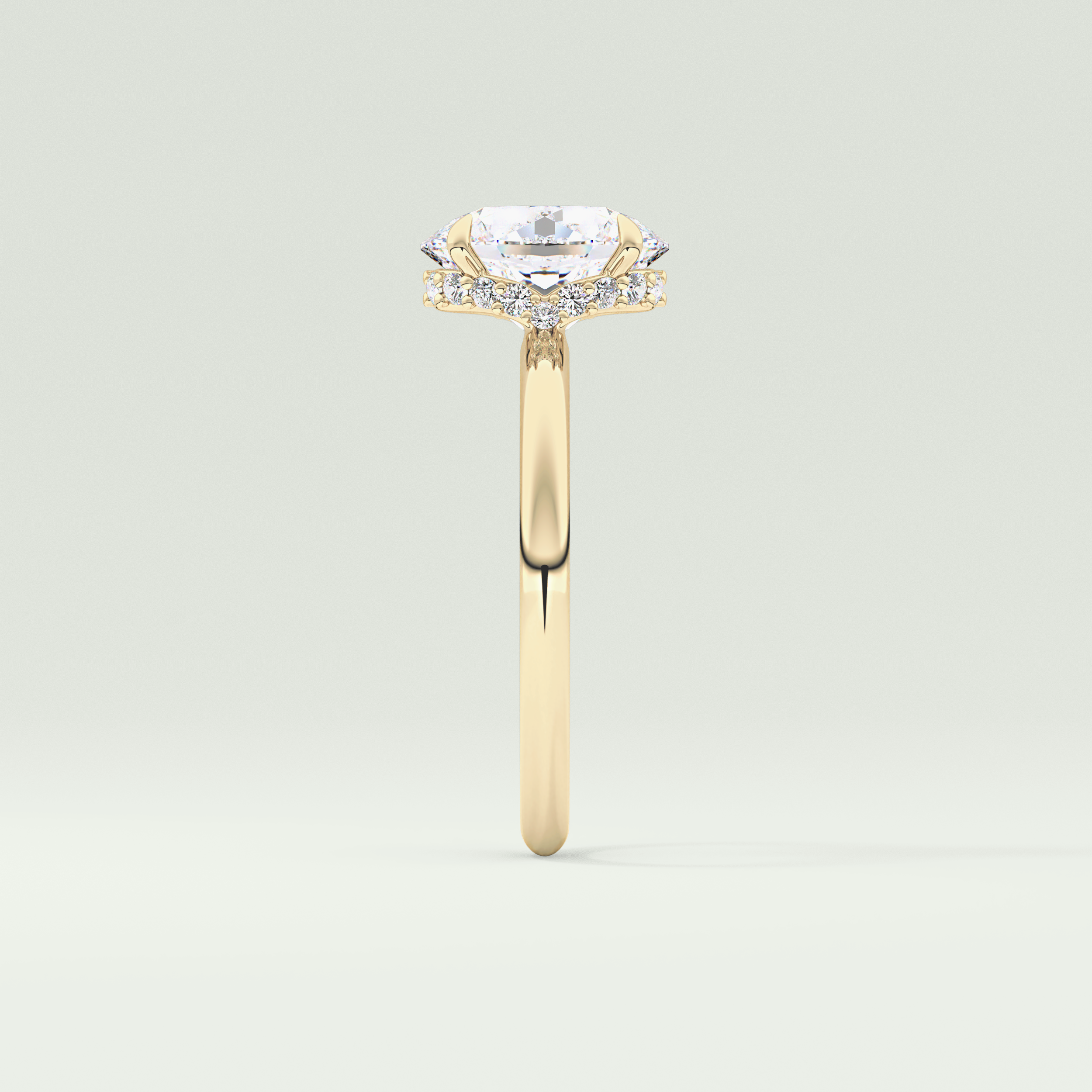 2.0 CT Oval Cut Hidden Halo Lab-Grown Diamond Engagement Ring 4