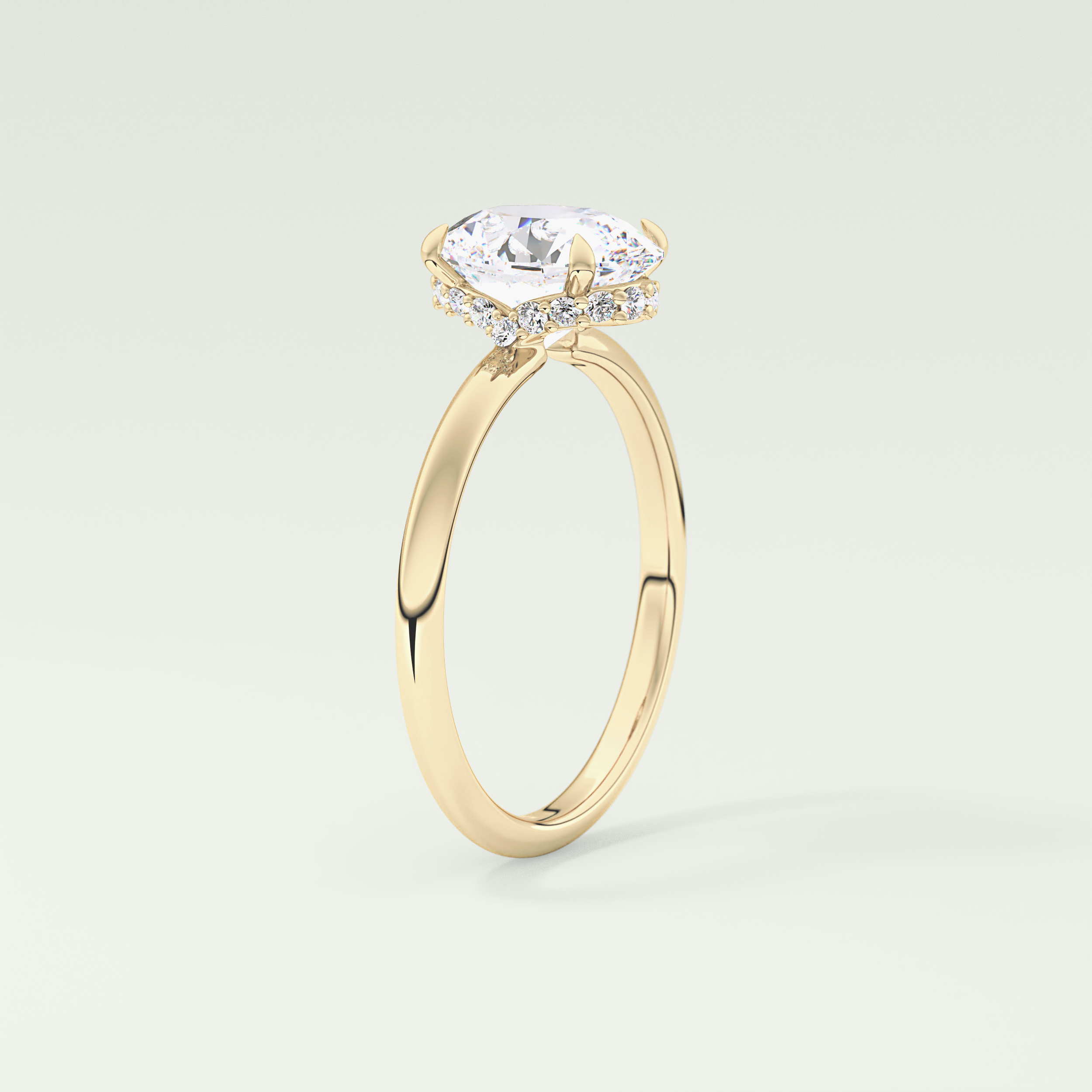 2.0 CT Oval Cut Hidden Halo Lab-Grown Diamond Engagement Ring 5