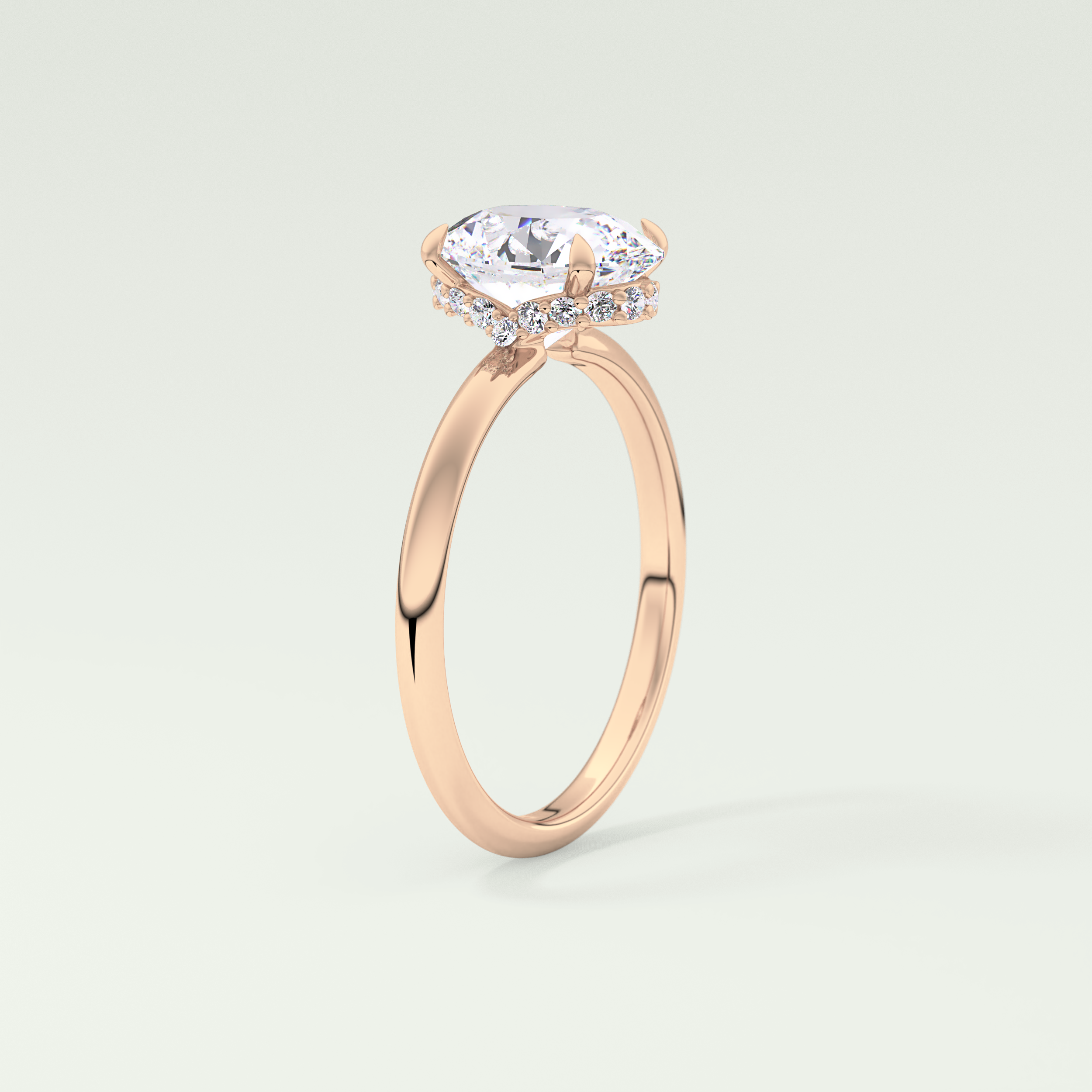 2.0 CT Oval Cut Hidden Halo Lab-Grown Diamond Engagement Ring 11
