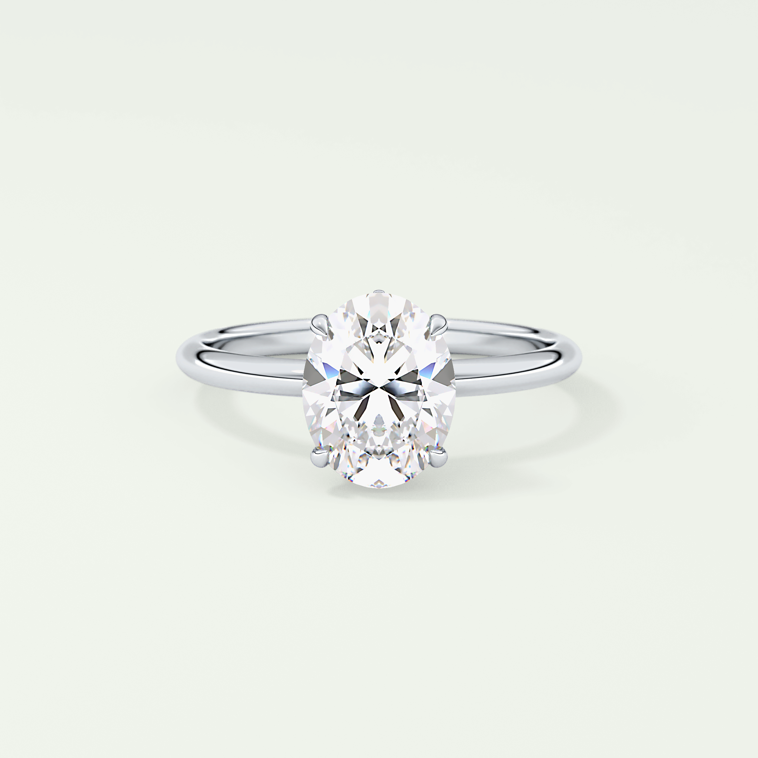 2.0 CT Oval Cut Hidden Halo Lab-Grown Diamond Engagement Ring 13