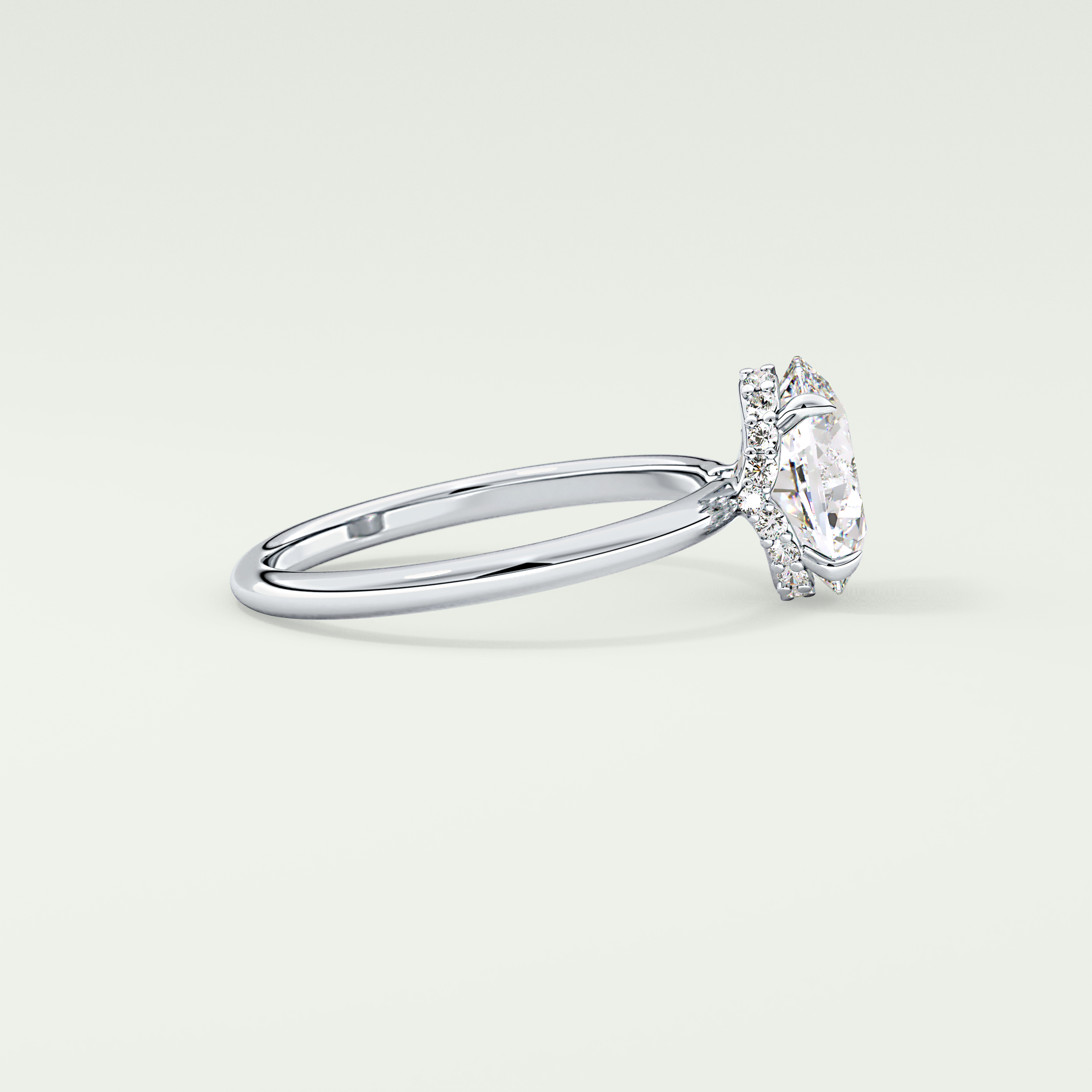 2.0 CT Oval Cut Hidden Halo Lab-Grown Diamond Engagement Ring 15