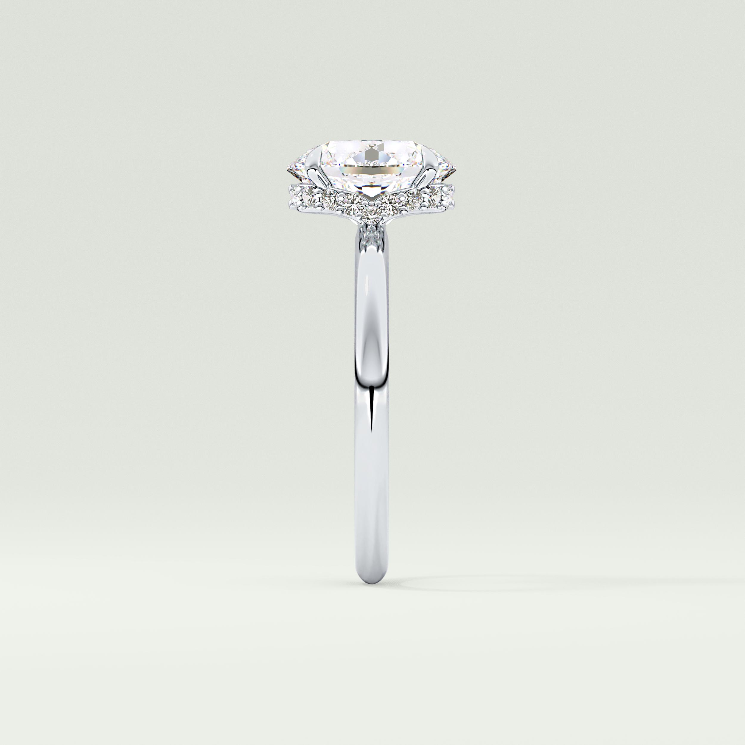 2.0 CT Oval Cut Hidden Halo Lab-Grown Diamond Engagement Ring 16