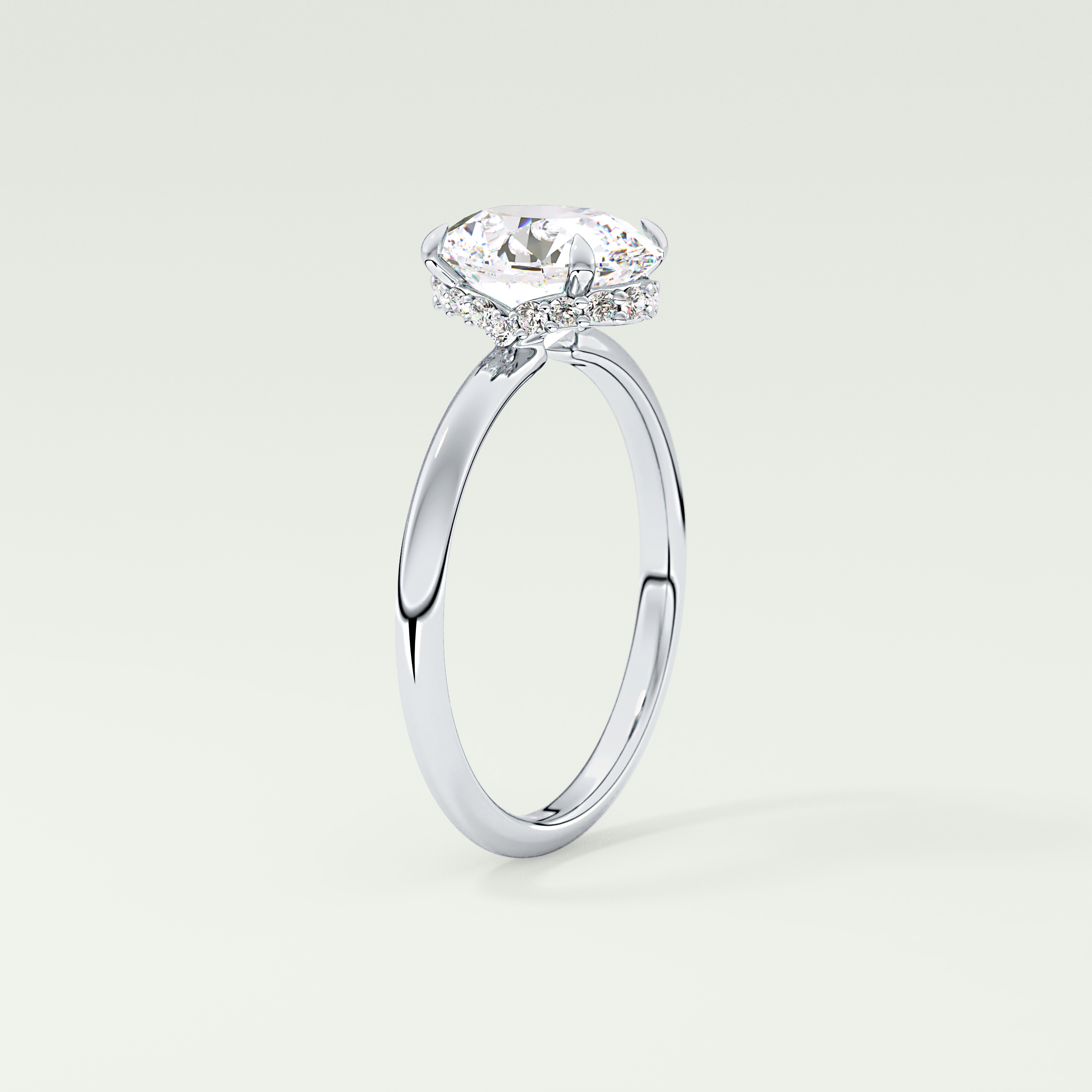 2.0 CT Oval Cut Hidden Halo Lab-Grown Diamond Engagement Ring 17