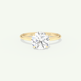 2.0 CT Round Cut Hidden Halo Moissanite Engagement Ring
