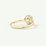 2.0 CT Round Cut Hidden Halo Moissanite Engagement Ring