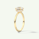 2.0 CT Round Cut Hidden Halo Moissanite Engagement Ring