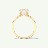 2.0 CT Round Cut Hidden Halo Moissanite Engagement Ring