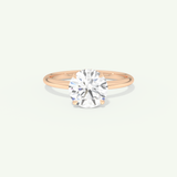 2.0 CT Round Cut Hidden Halo Moissanite Engagement Ring