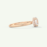 2.0 CT Round Cut Hidden Halo Moissanite Engagement Ring