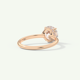 2.0 CT Round Cut Hidden Halo Moissanite Engagement Ring