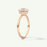 2.0 CT Round Cut Hidden Halo Moissanite Engagement Ring