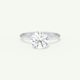 2.0 CT Round Cut Hidden Halo Moissanite Engagement Ring