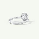2.0 CT Round Cut Hidden Halo Moissanite Engagement Ring
