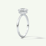 2.0 CT Round Cut Hidden Halo Moissanite Engagement Ring
