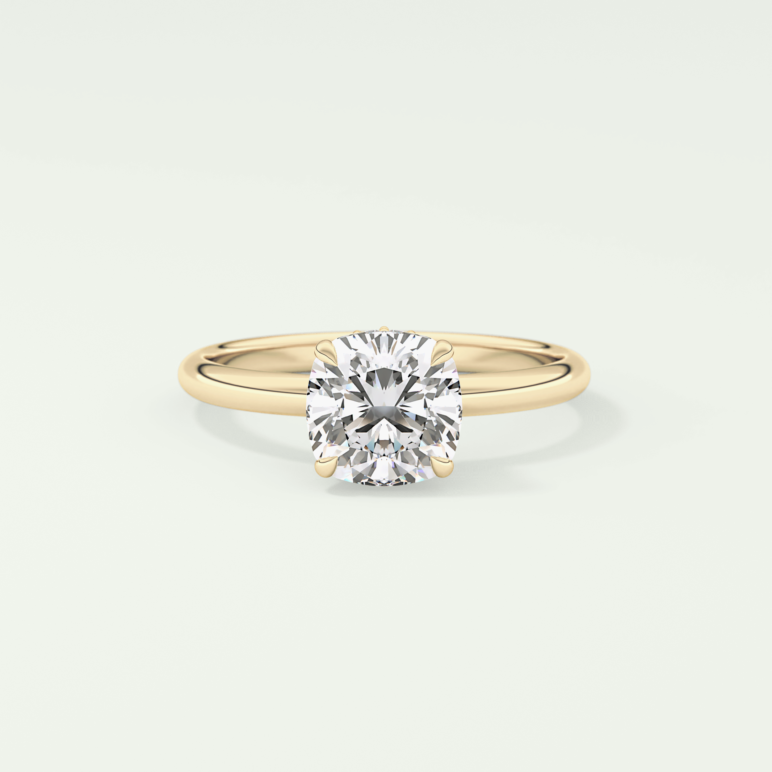 2.0 CT Cushion Cut Hidden Halo Lab-Grown Diamond Engagement Ring 1