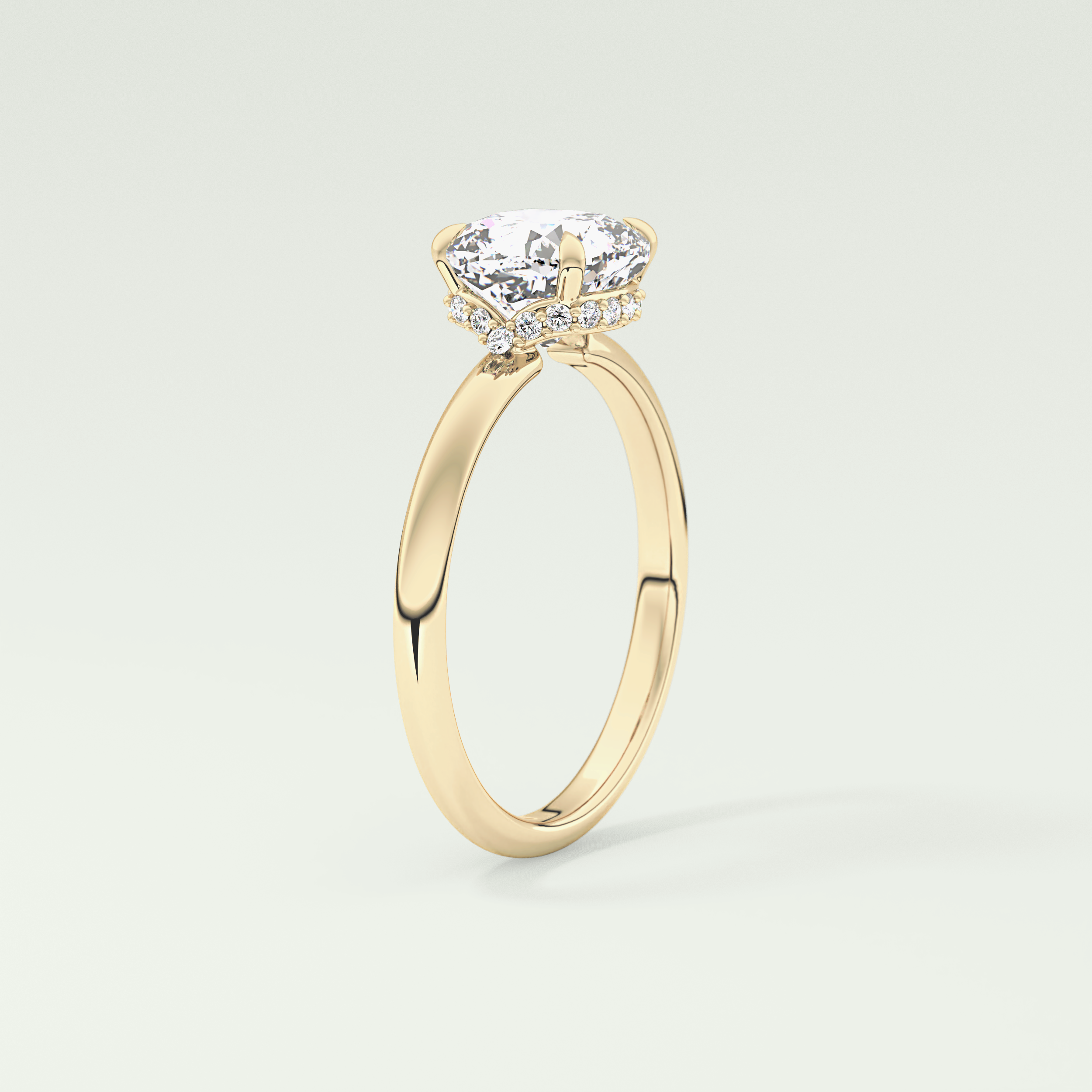 2.0 CT Cushion Cut Hidden Halo Lab-Grown Diamond Engagement Ring 5