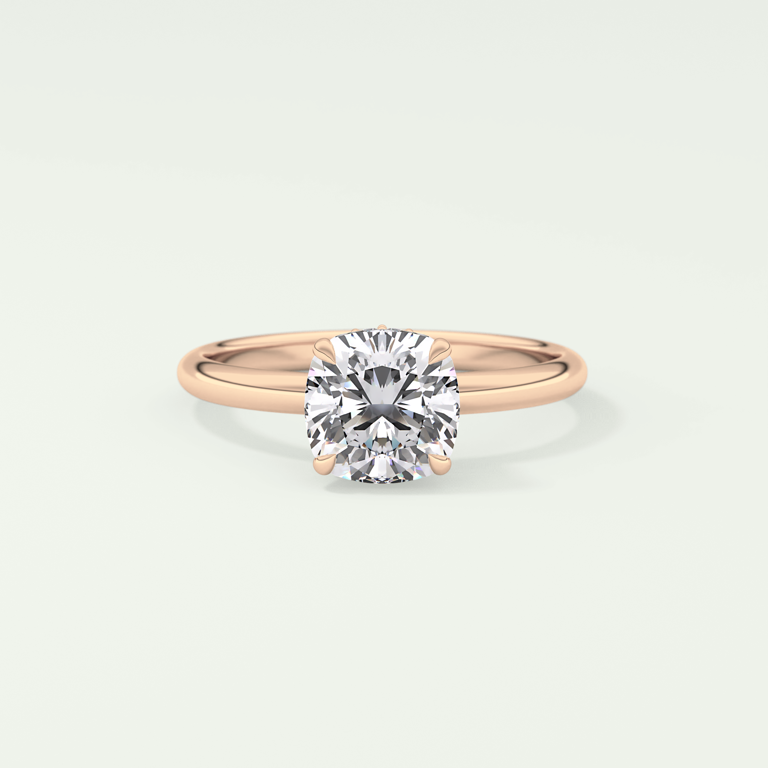 2.0 CT Cushion Cut Hidden Halo Lab-Grown Diamond Engagement Ring 7