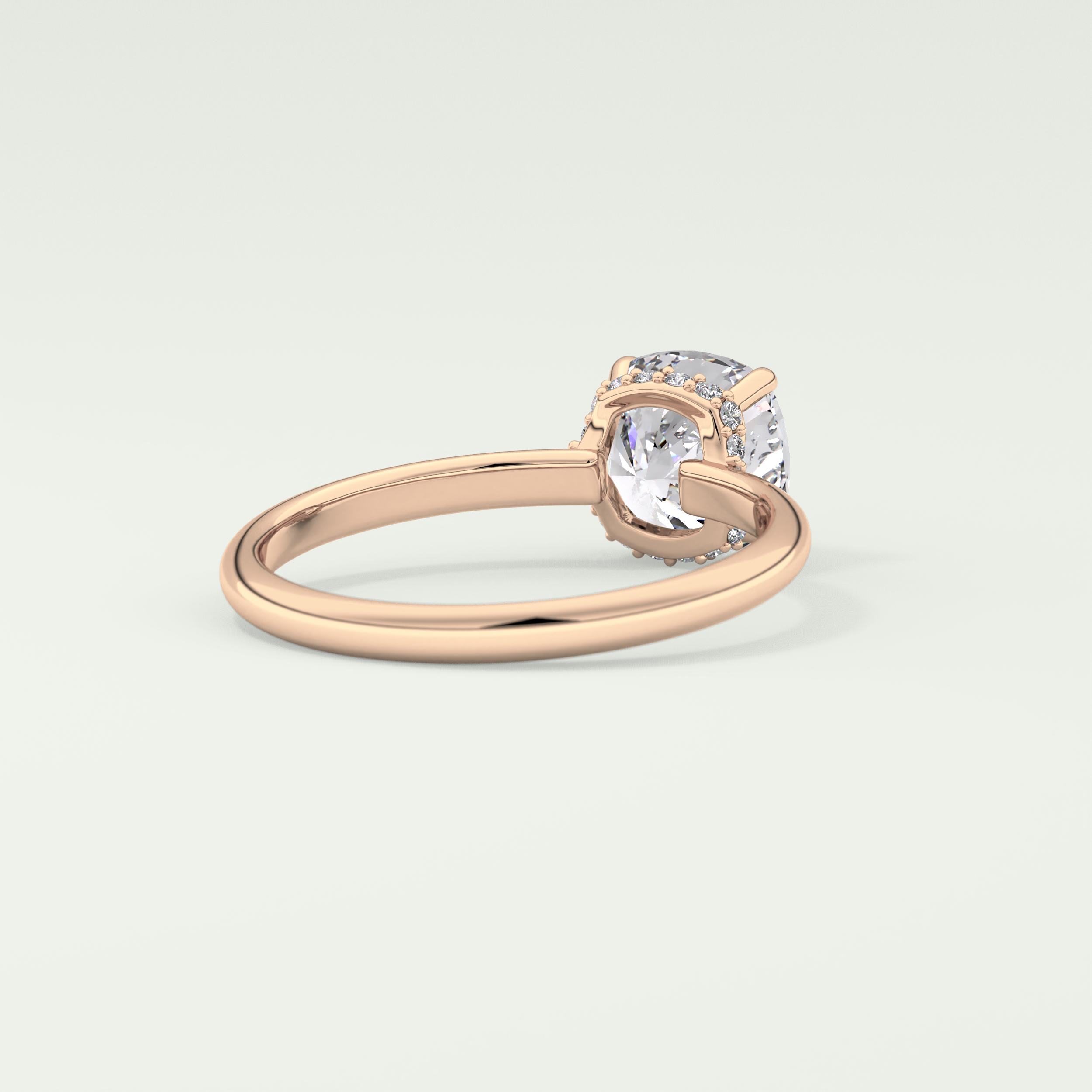 2.0 CT Cushion Cut Hidden Halo Lab-Grown Diamond Engagement Ring 8
