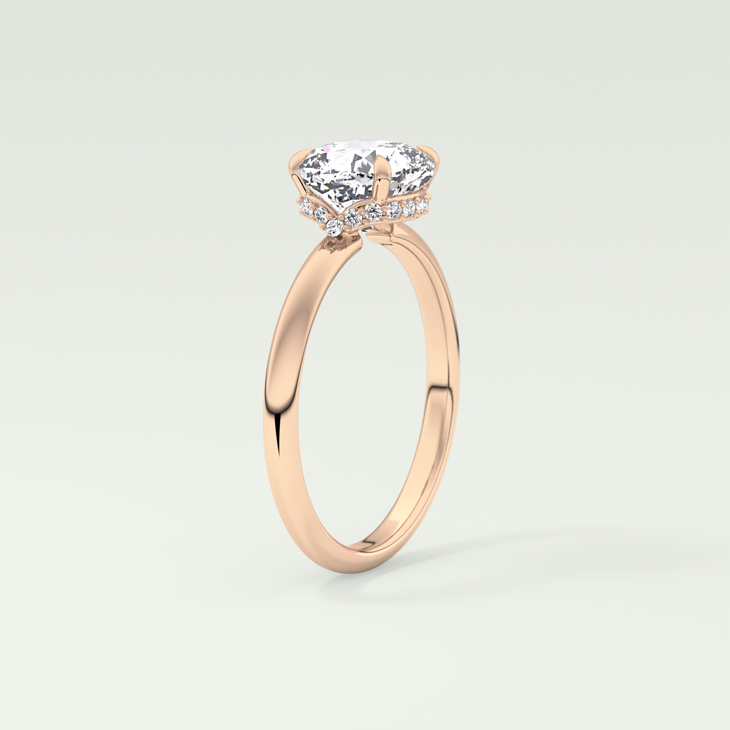 2.0 CT Cushion Cut Hidden Halo Lab-Grown Diamond Engagement Ring 11