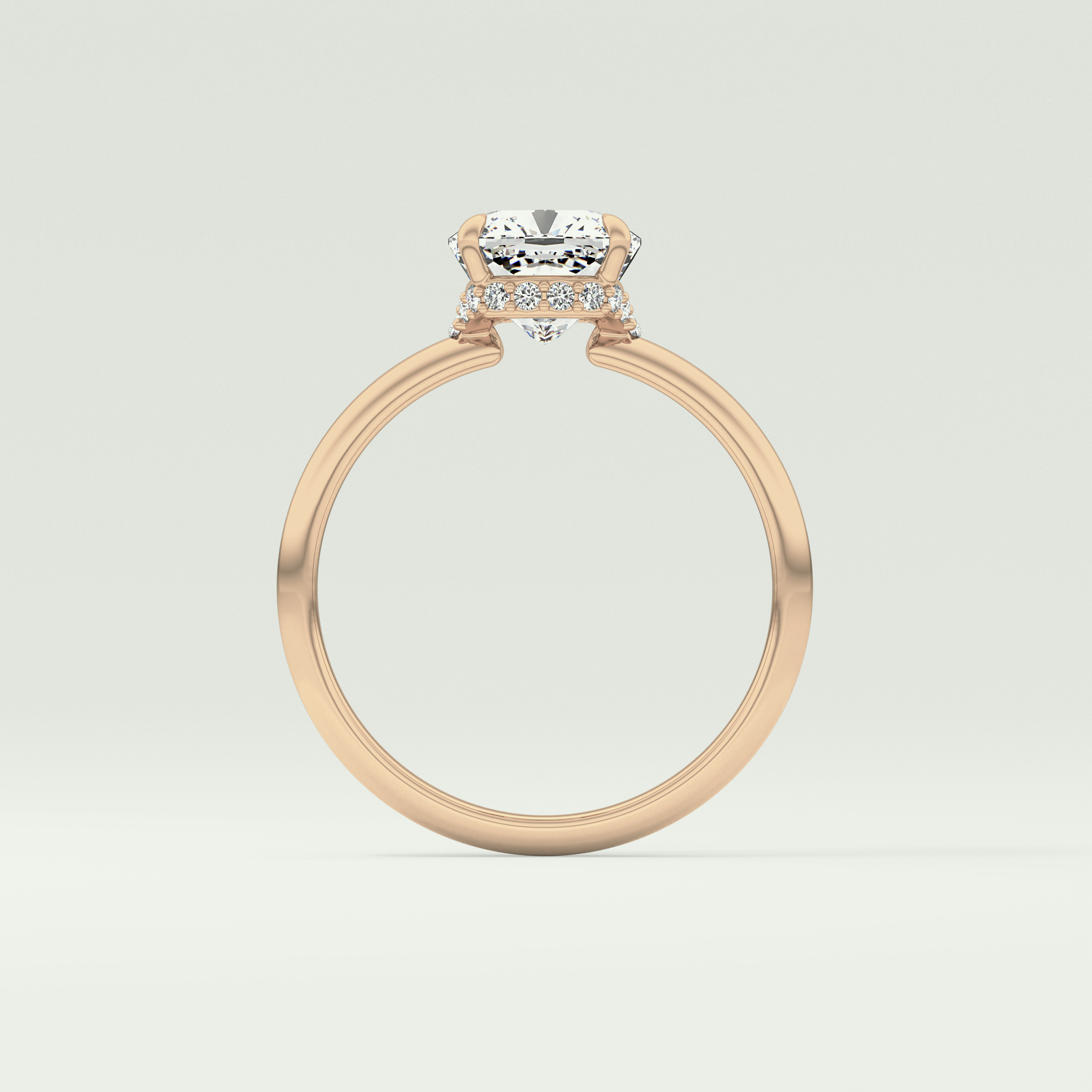 2.0 CT Cushion Cut Hidden Halo Lab-Grown Diamond Engagement Ring 12
