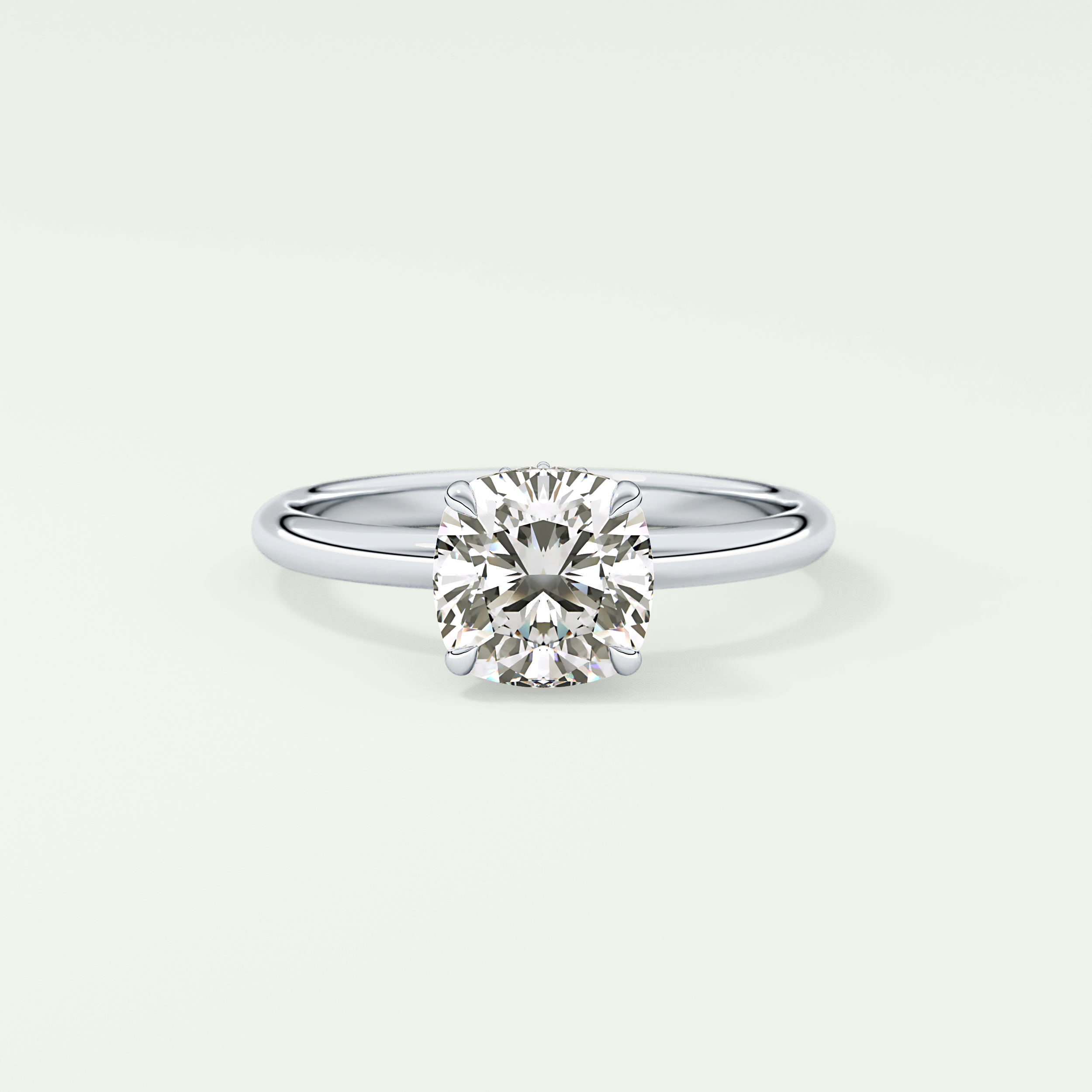 2.0 CT Cushion Cut Hidden Halo Lab-Grown Diamond Engagement Ring 13