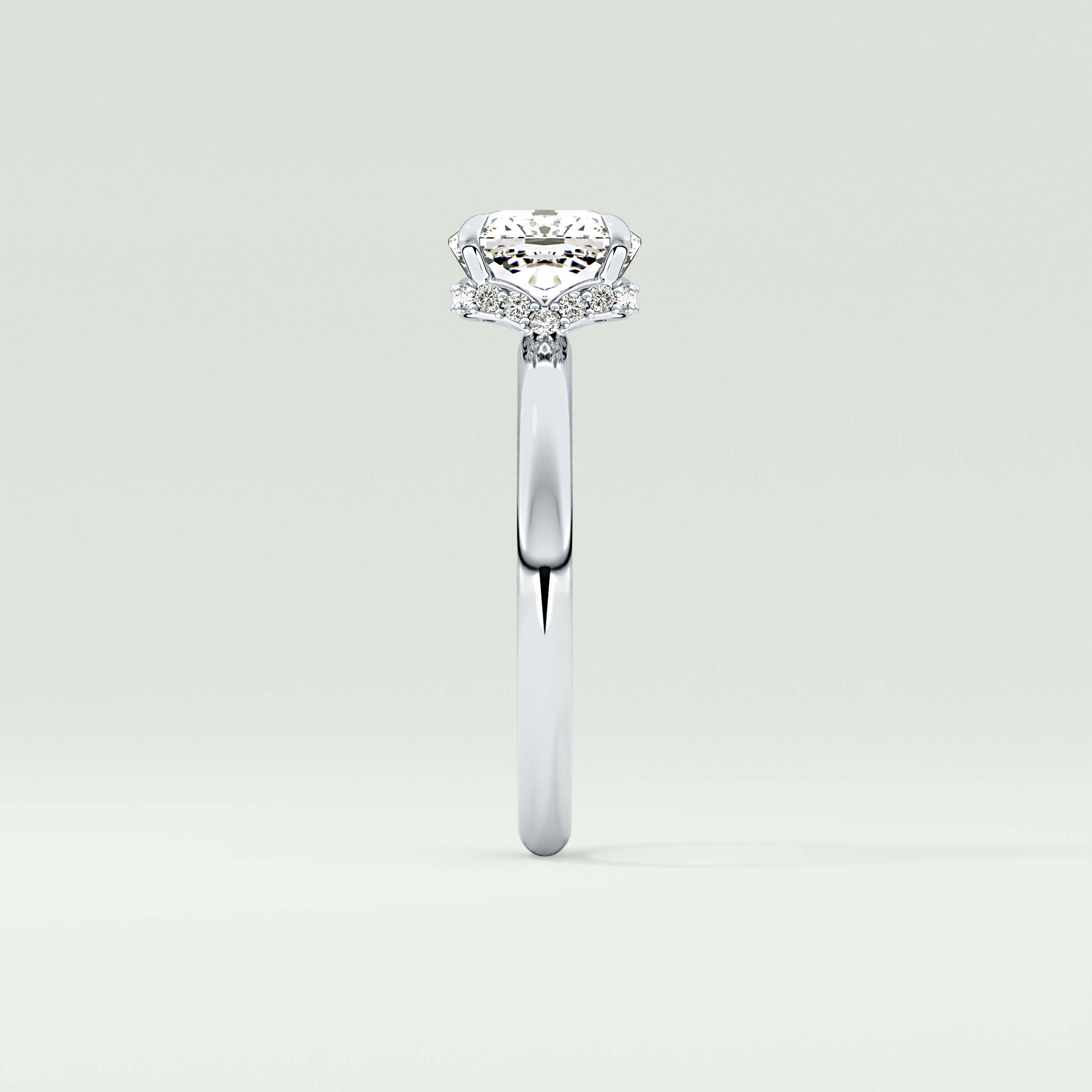 2.0 CT Cushion Cut Hidden Halo Lab-Grown Diamond Engagement Ring 16