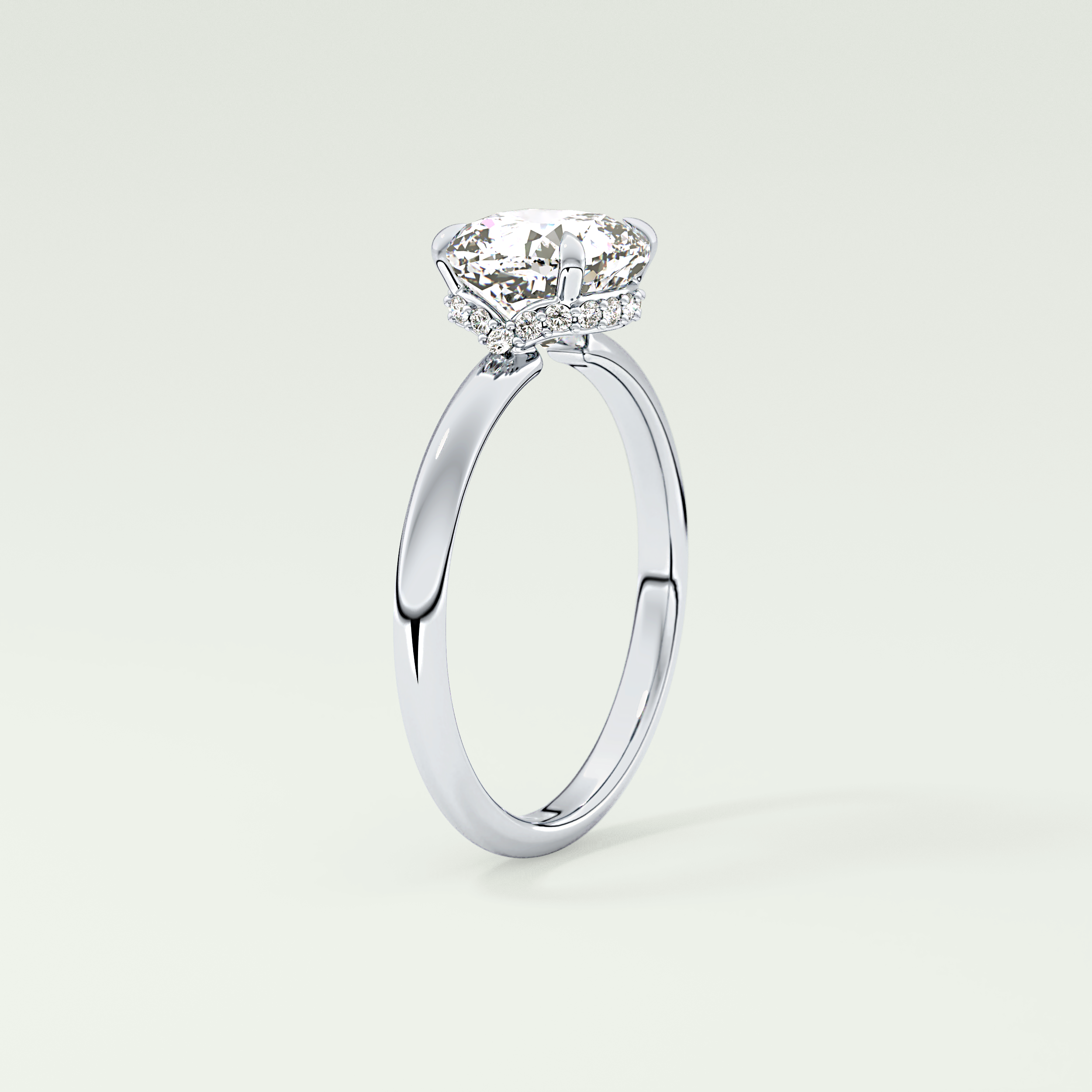 2.0 CT Cushion Cut Hidden Halo Lab-Grown Diamond Engagement Ring 17