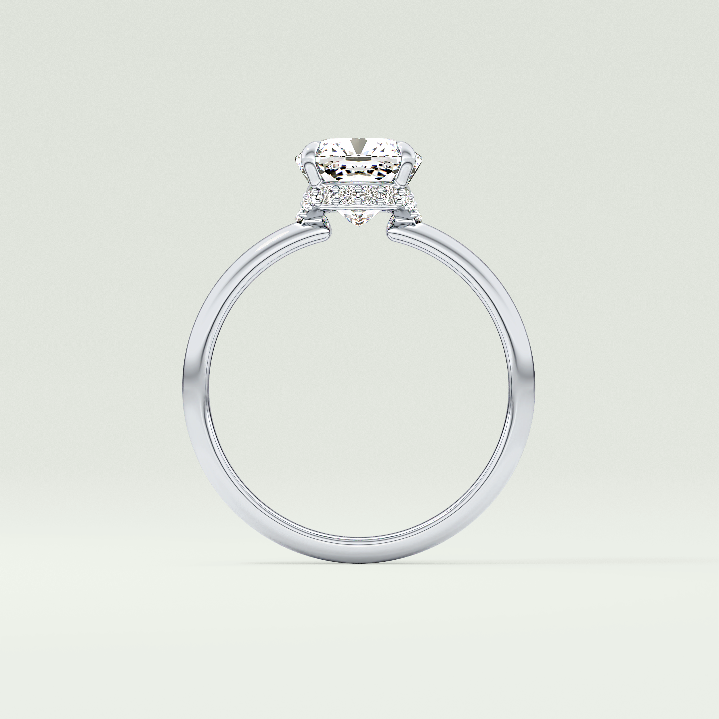 2.0 CT Cushion Cut Hidden Halo Lab-Grown Diamond Engagement Ring 18