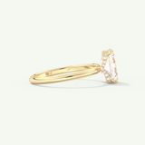 2.0 CT Emerald Cut Hidden Halo Moissanite Engagement Ring
