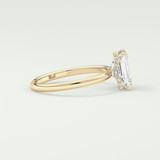 2.0 CT Emerald Cut Hidden Halo Lab Grown Diamond Engagement Ring