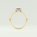 2.0 CT Emerald Cut Hidden Halo Lab Grown Diamond Engagement Ring
