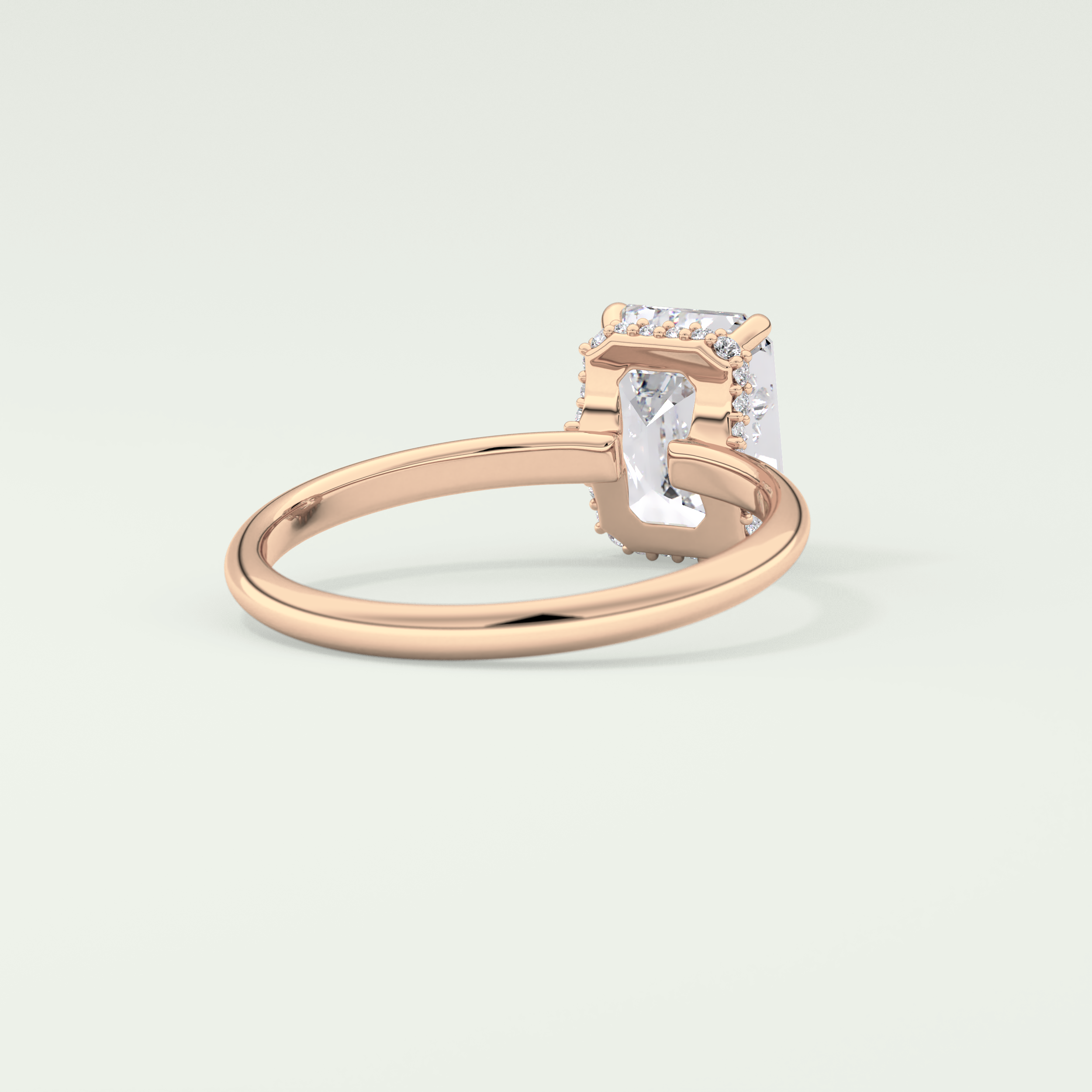 2.0 CT Emerald Cut Hidden Halo Lab Grown Diamond Engagement Ring
