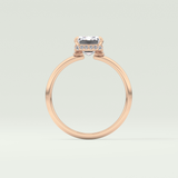 2.0 CT Emerald Cut Hidden Halo Lab Grown Diamond Engagement Ring