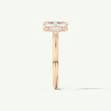 2.0 CT Emerald Cut Hidden Halo Moissanite Engagement Ring