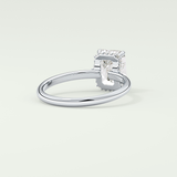 2.0 CT Emerald Cut Hidden Halo Lab Grown Diamond Engagement Ring