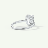 2.0 CT Emerald Cut Hidden Halo Moissanite Engagement Ring