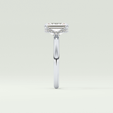 2.0 CT Emerald Cut Hidden Halo Lab Grown Diamond Engagement Ring