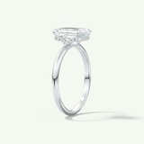 2.0 CT Emerald Cut Hidden Halo Moissanite Engagement Ring