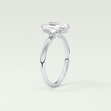 2.0 CT Emerald Cut Hidden Halo Lab Grown Diamond Engagement Ring