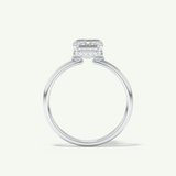 2.0 CT Emerald Cut Hidden Halo Moissanite Engagement Ring