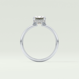 2.0 CT Emerald Cut Hidden Halo Lab Grown Diamond Engagement Ring