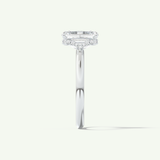 2.0 CT Emerald Cut Hidden Halo Moissanite Engagement Ring