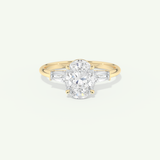 2.0 CT Oval Cut Three Stone Moissanite Engagement Ring