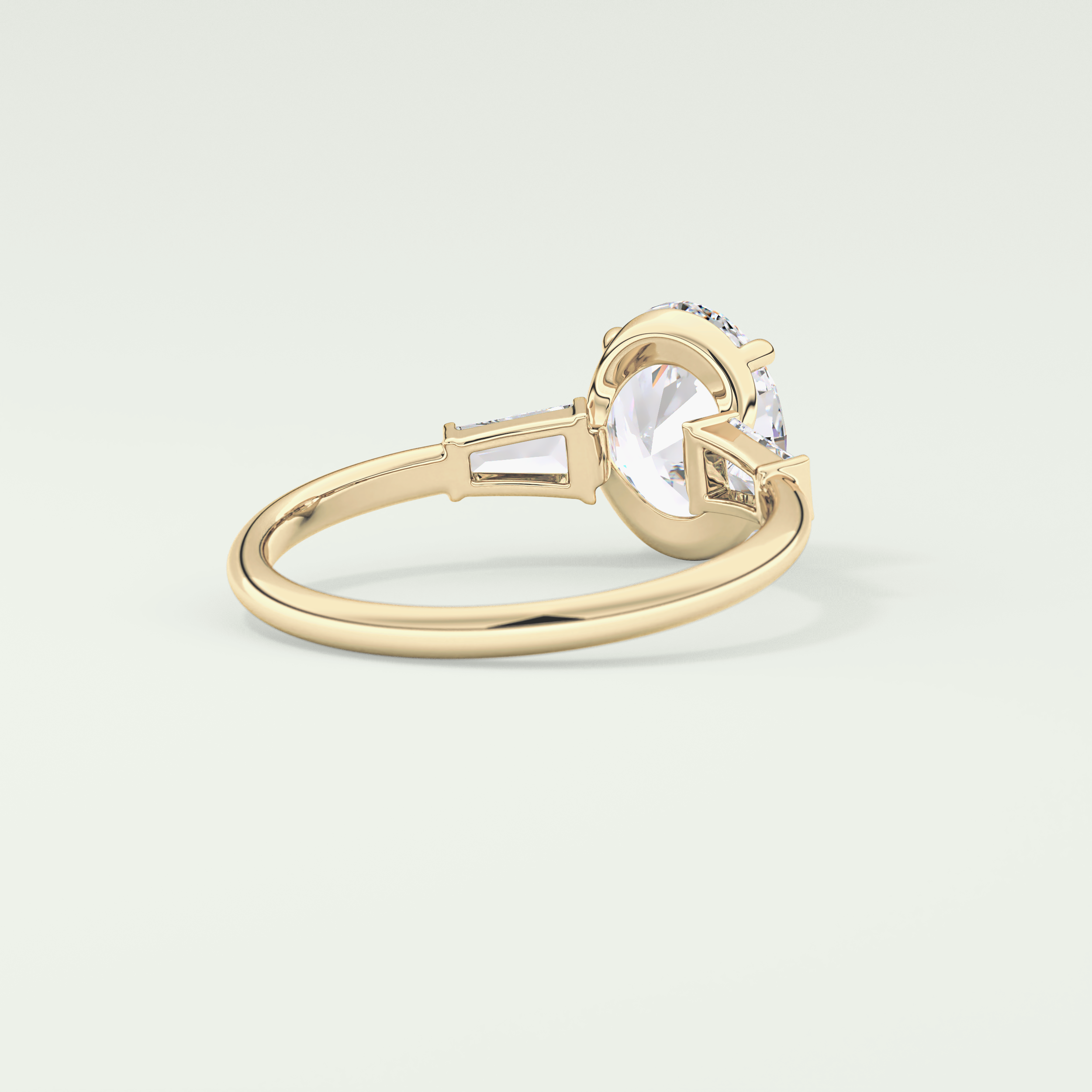 2.0 CT Oval Cut Three Stone Lab Grown Diamond Engagement Ring