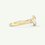 2.0 CT Oval Cut Three Stone Moissanite Engagement Ring