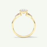 2.0 CT Oval Cut Three Stone Moissanite Engagement Ring