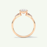 2.0 CT Oval Cut Three Stone Moissanite Engagement Ring