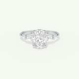 2.0 CT Oval Cut Three Stone Moissanite Engagement Ring